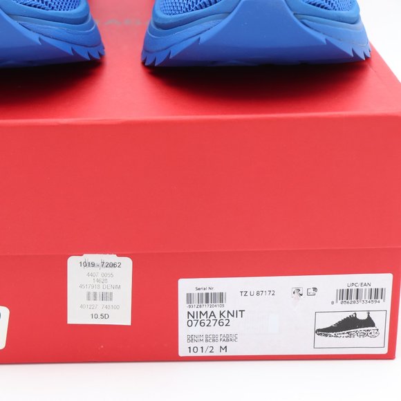 NIB Salvatore Ferragamo Mens Nima Blue Knit Lace-Up Runner Sneakers Shoes - Picture 11 of 12